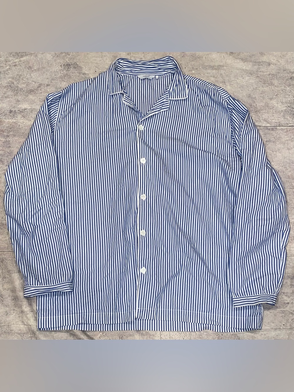 Frette 100% Cotton Long Sleeve Pajama Sleepwear Shirt Button Up Unisex Men’s XL